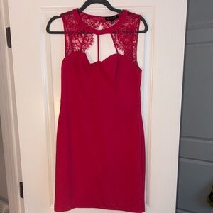 Guess Vibrant Red Lace Dress